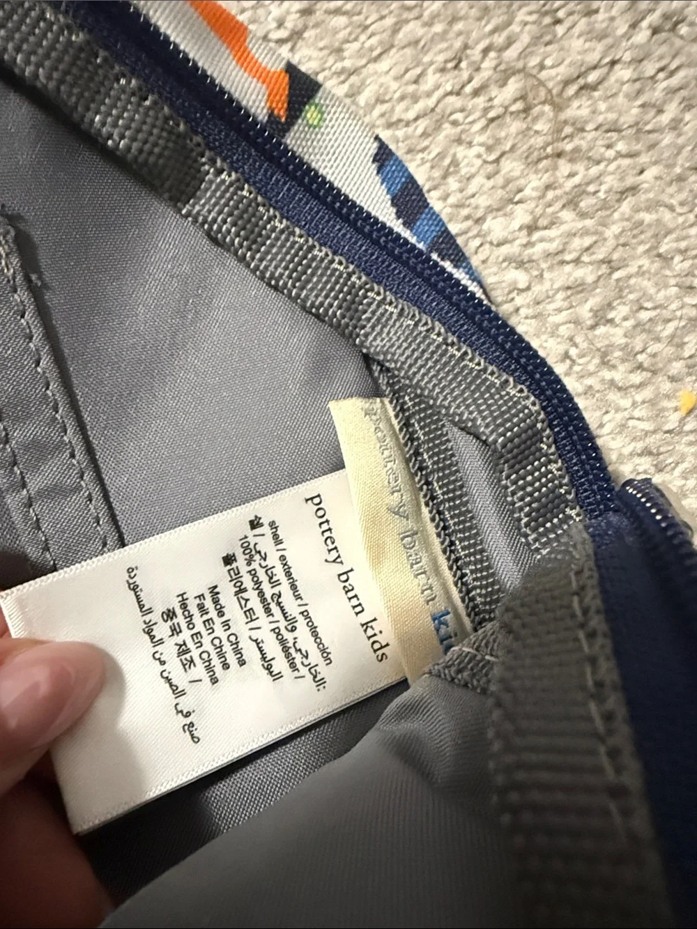 Pottery Barn Kids Navy Gray Monster Skate Backpack